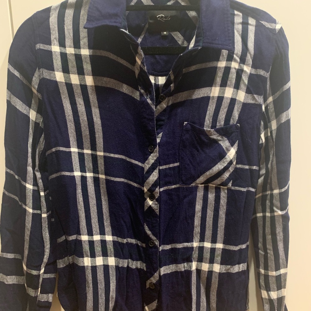 Rails- Blue And White Xs Button Down - image 1